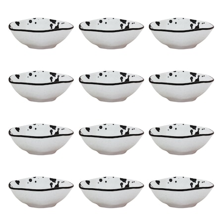 Manhattan Comfort RYO 12 Large Dinner 20.29 oz Soup Bowls in Black and White 2-RM08-9605